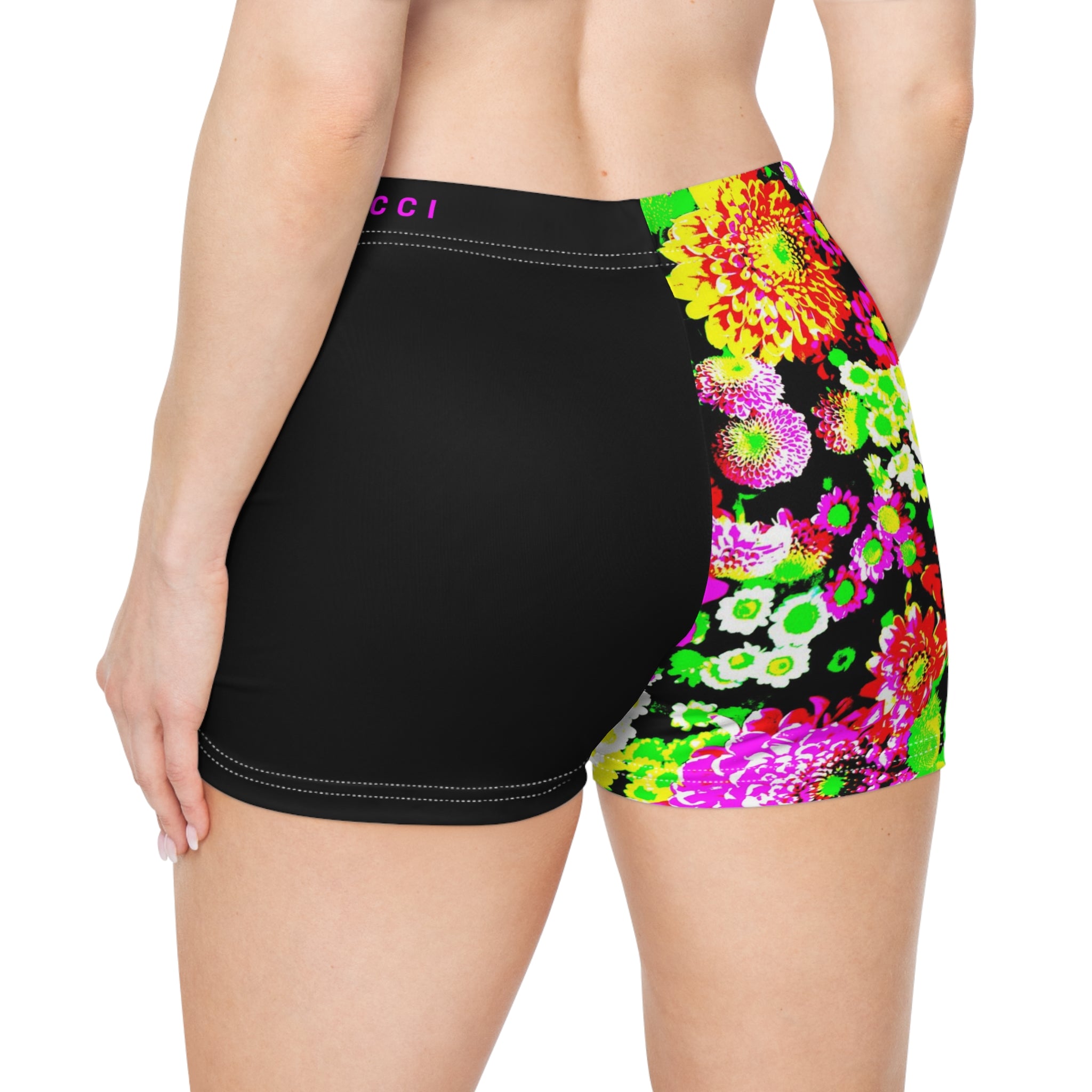 Neon Flowers, Workout Shorts