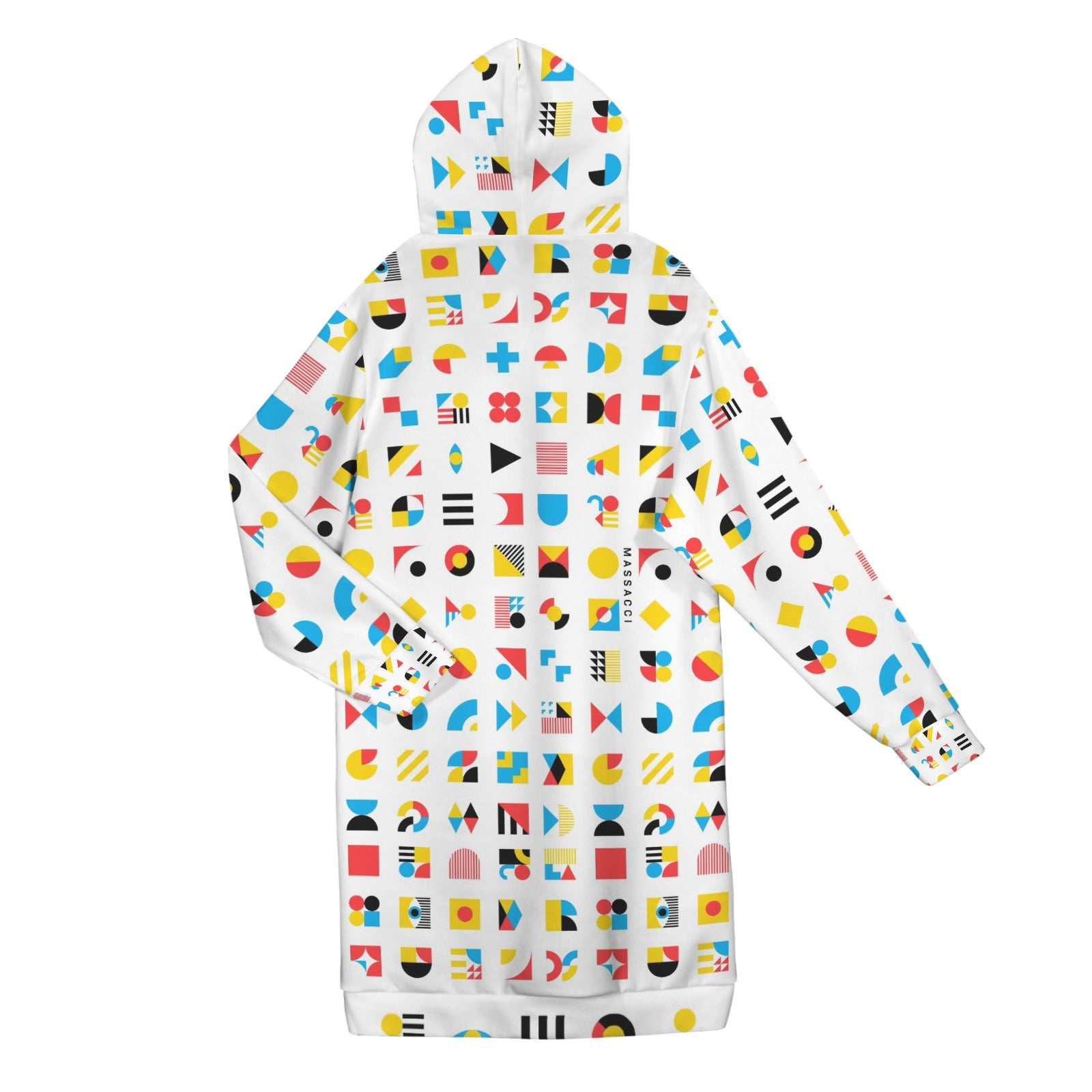 Shapes and colors, zip up long hoodie