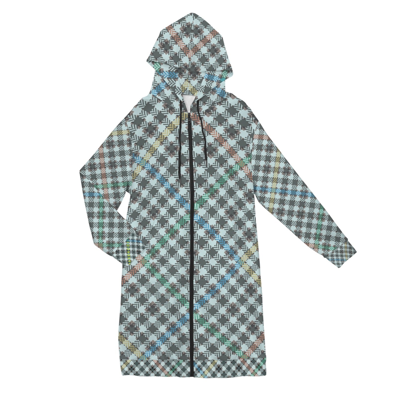 Hounds plaid, zip up long hoodie