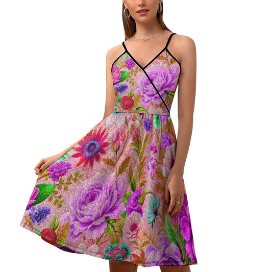 Mystical garden, elegant strap dress