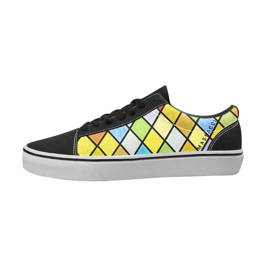 Stained Glass, Women's Lace-Up Canvas Sneakers