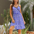 Load image into Gallery viewer, Blue maze, elegant strap dress
