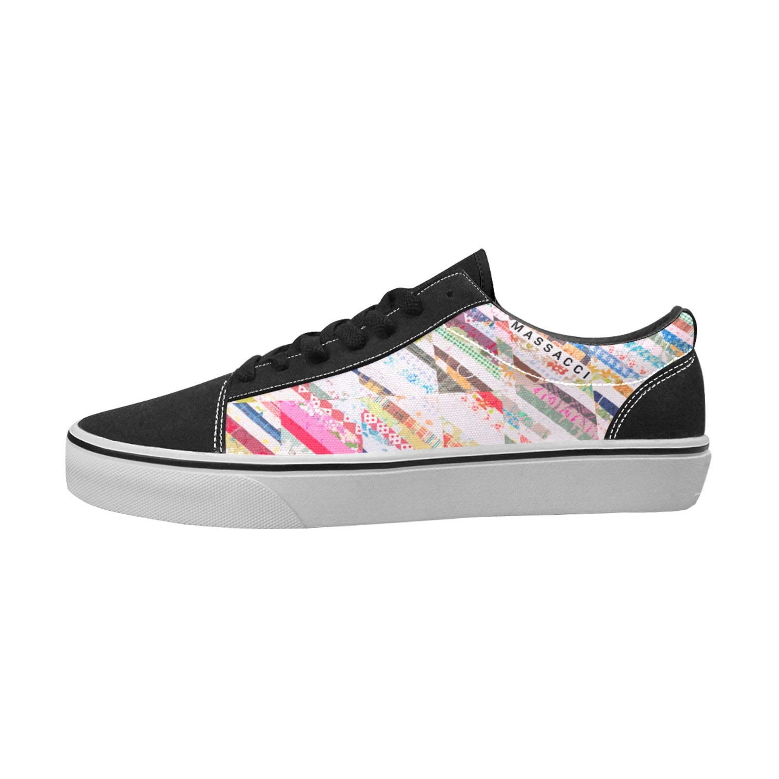 Tilted Quilt, Women's Lace-Up Canvas Sneakers