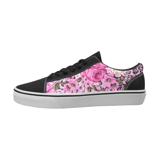 Cheetah Pink, Women's Lace-Up Canvas Sneakers