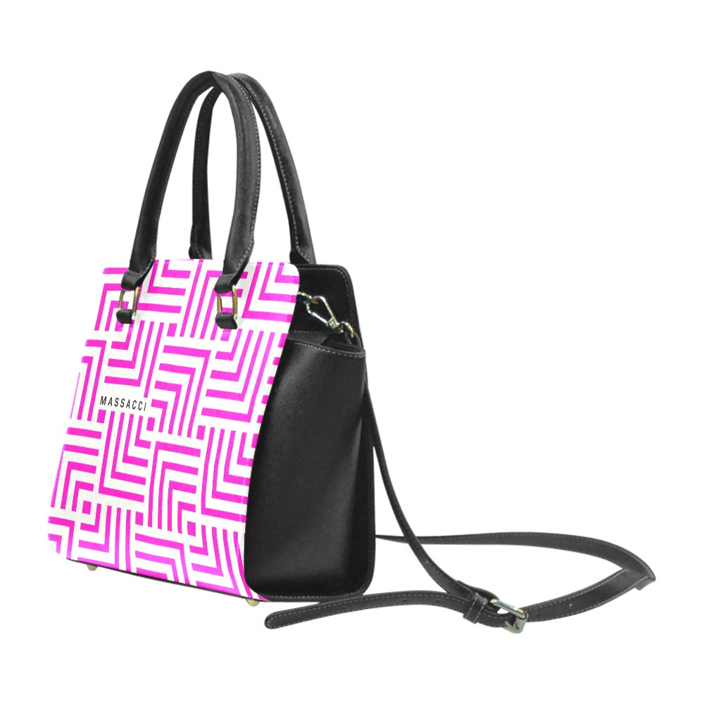 Pink Maze, Rivet Shoulder Handbag