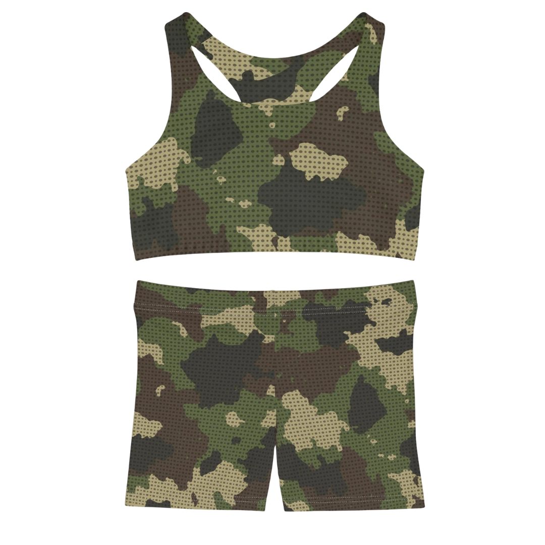 Camo Dot, Shorts and Sports Bra Full Set