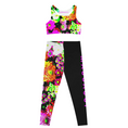 Load image into Gallery viewer, Neon Flowers, Leggings and Sports Bra Full Set
