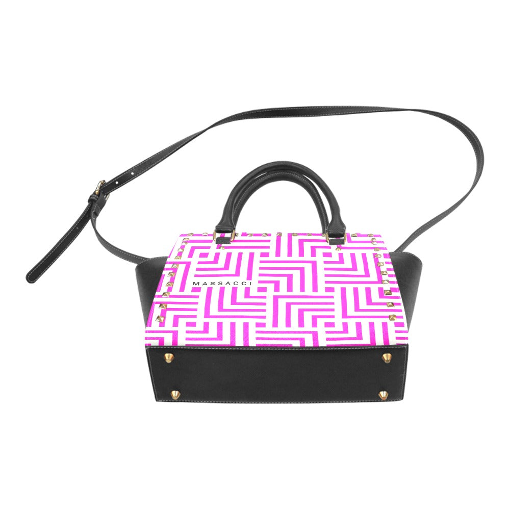 Pink Maze, Rivet Shoulder Handbag