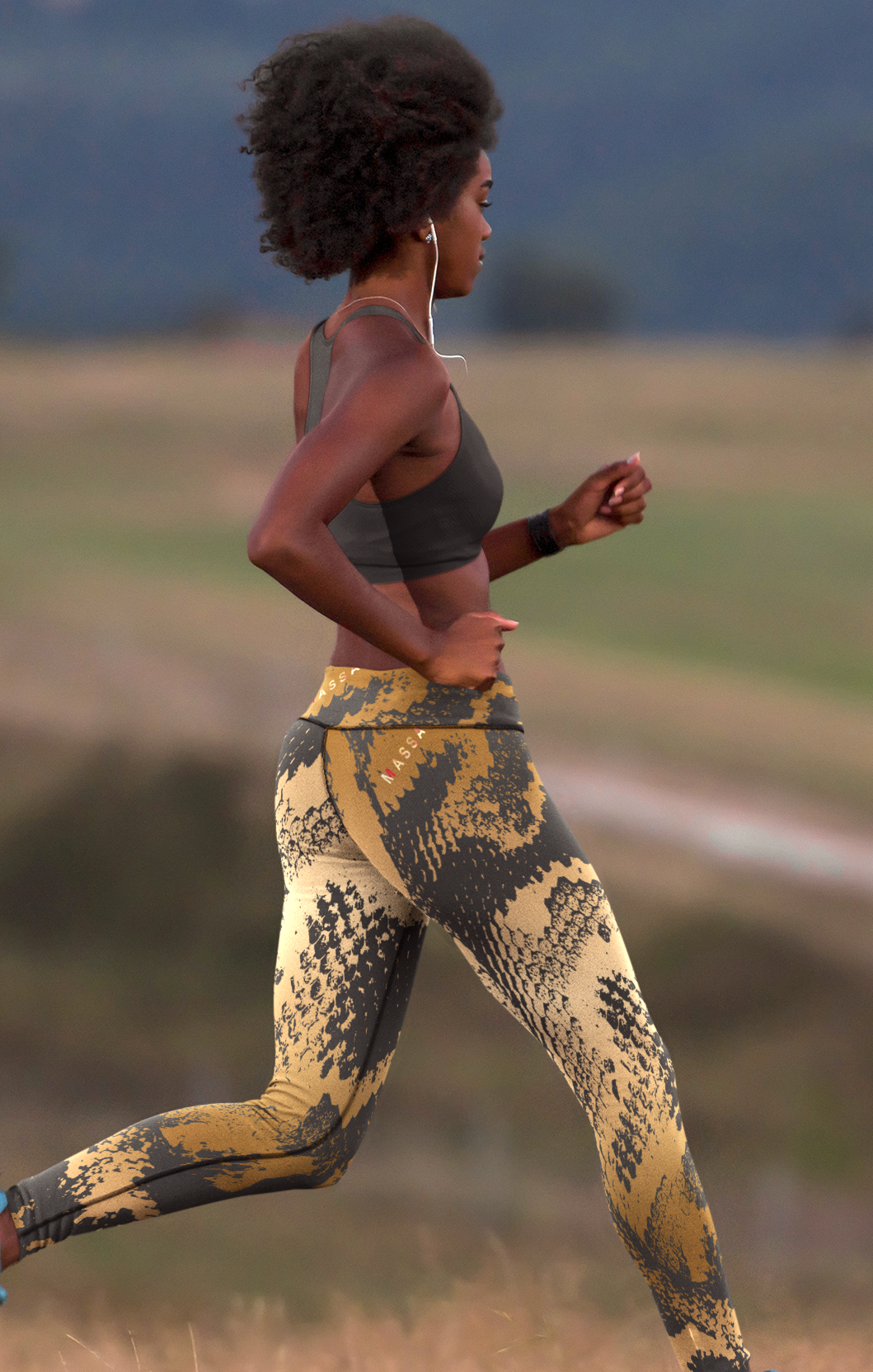 Gold Boa, Leggings and Sports Bra Full Set