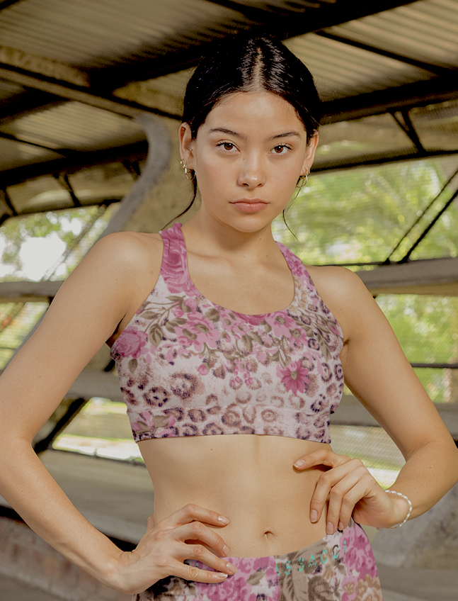 Cheetah Pink, Shorts and Sports Bra Full Set