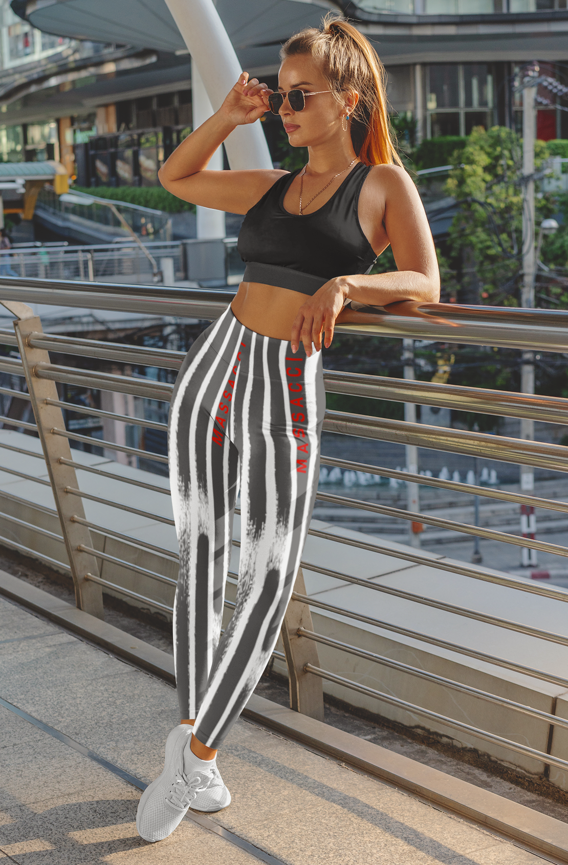 Zebra Stripe, Leggings and Sports Bra Full Set