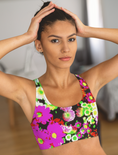 Load image into Gallery viewer, Neon Flowers, Leggings and Sports Bra Full Set
